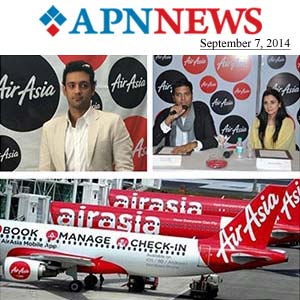 Yamla Pagla Deewana girl Kulraj Randhawa and Olympian Swimmer Rehan Poncha launch Air Asia's inaugural flights to Jaipur and Chandigarh